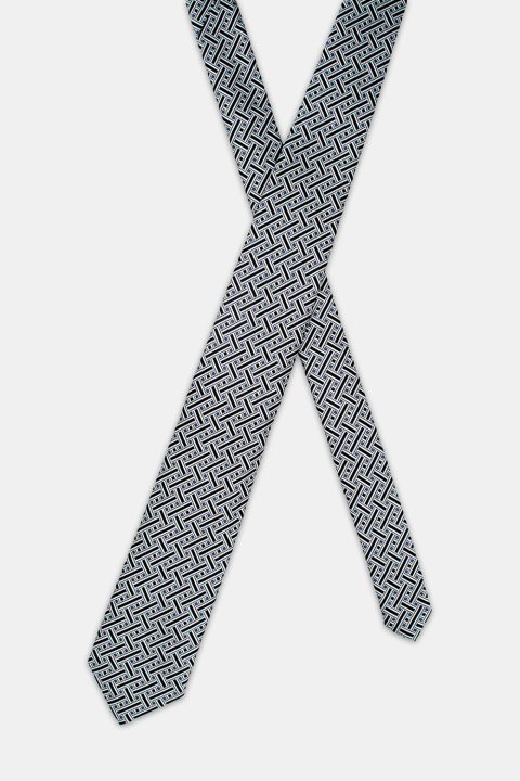 Jacquard Tie 7 cm Black - Image 2