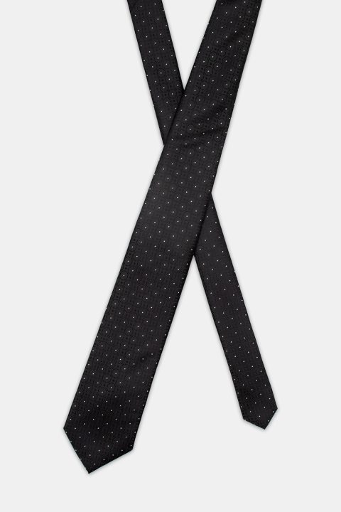 Jacquard Tie 7 cm Black - Image 2