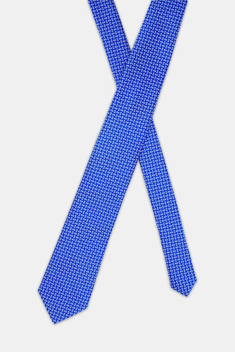 Jacquard Tie 7 cm Blue - Image 2