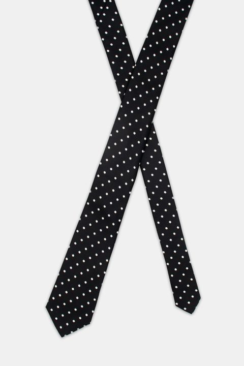Jacquard Tie 7 cm Black - Image 2