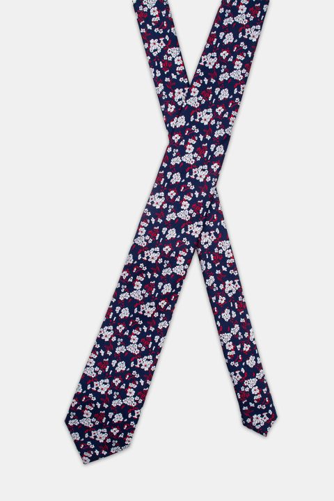 Jacquard Tie 7 cm Dark Blue - Image 2