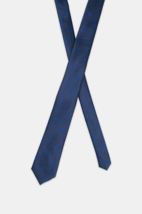 Jacquard Tie 7 cm Dark Blue - Image 2